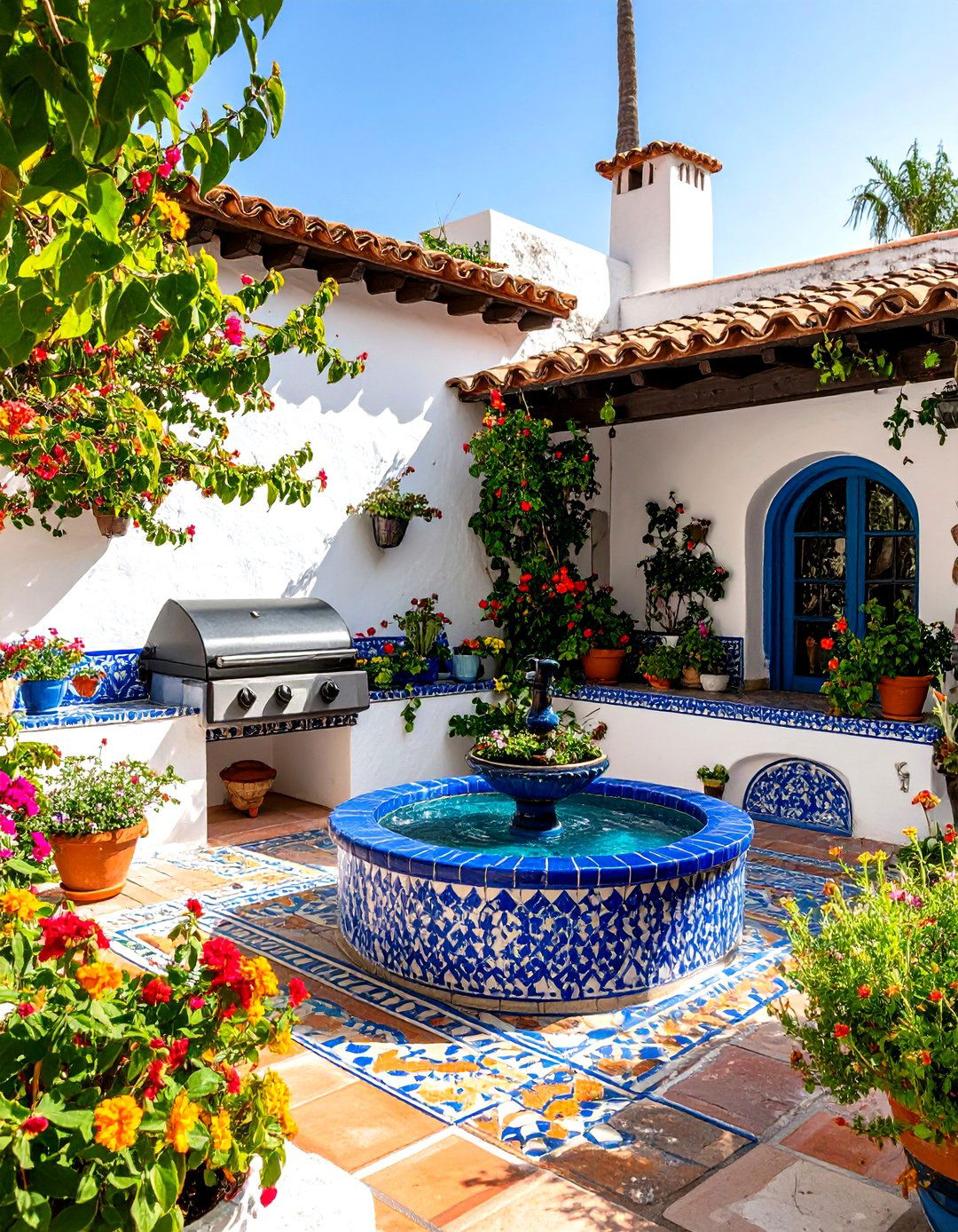 The Mediterranean Courtyard Grill - 30 backyard grill ideas