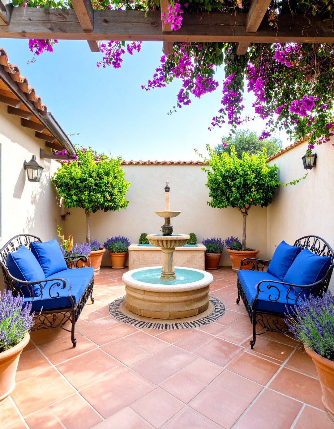 The Mediterranean Courtyard Patio - 30 backyard patio landscaping ideas