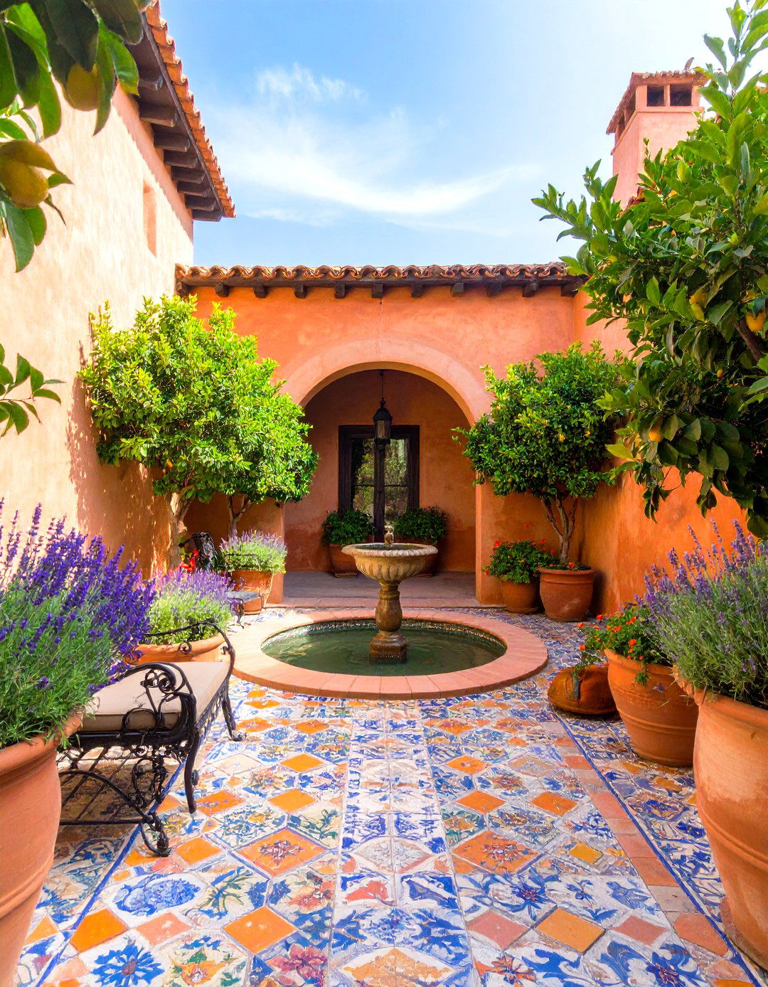 The Mediterranean Courtyard Patio - 30 covered patio backyard patio ideas