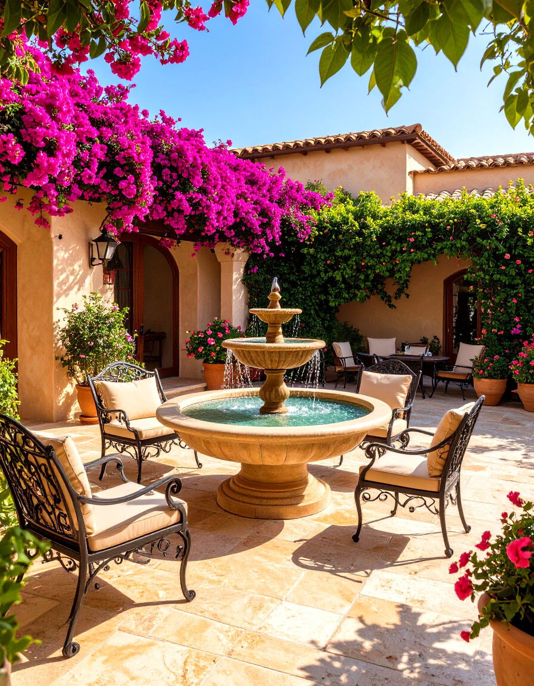 The Mediterranean Courtyard Patio - 30 flagstone patio ideas