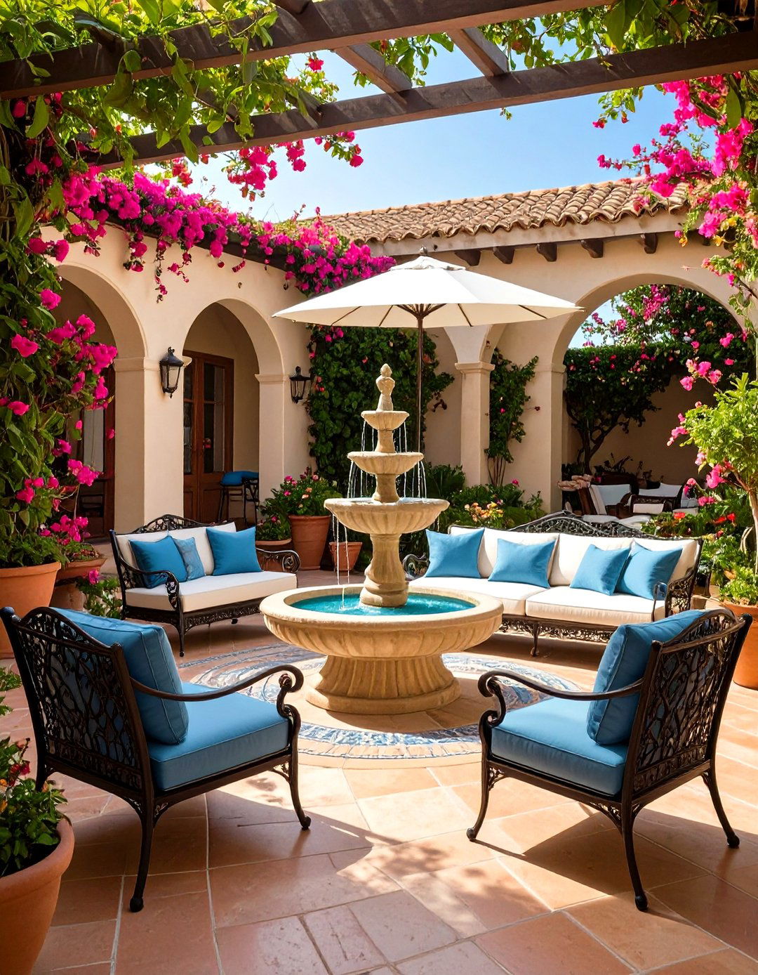 The Mediterranean Courtyard Terrace - 30 large backyard ideas