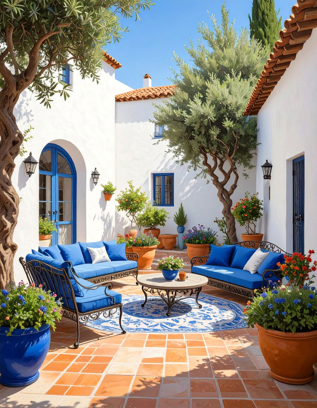 The Mediterranean Courtyard - 30 attached covered patio ideas