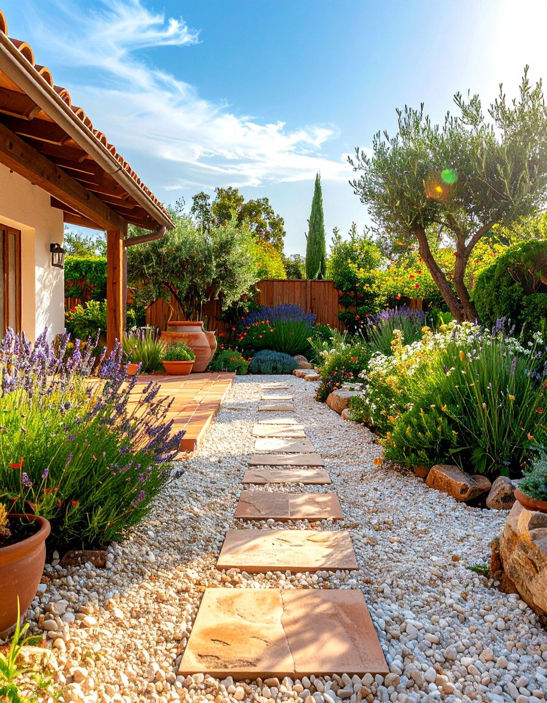 The Mediterranean Gravel Garden - 30 backyard hardscape ideas