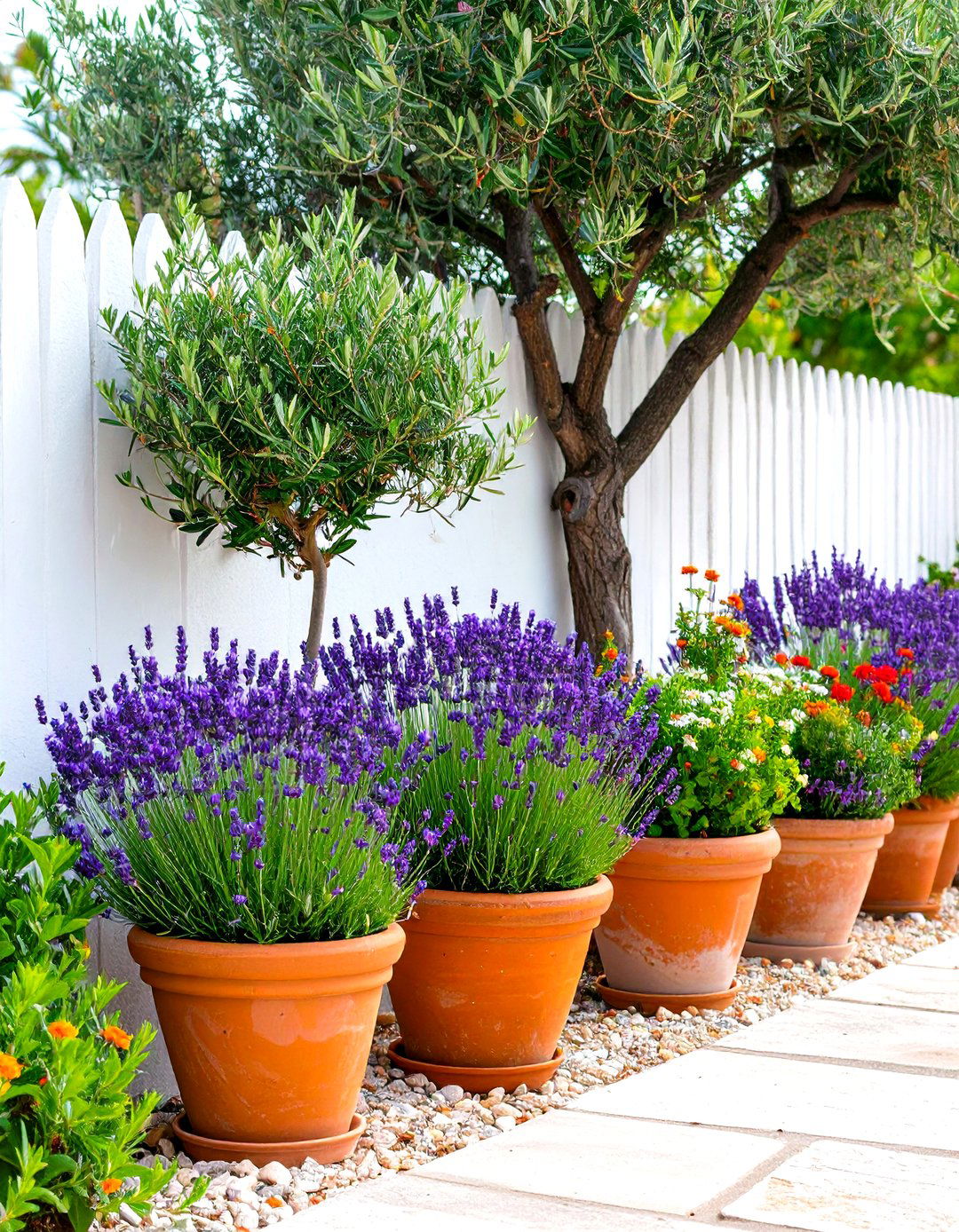 The Mediterranean Inspired Border - 30 fence line landscaping ideas