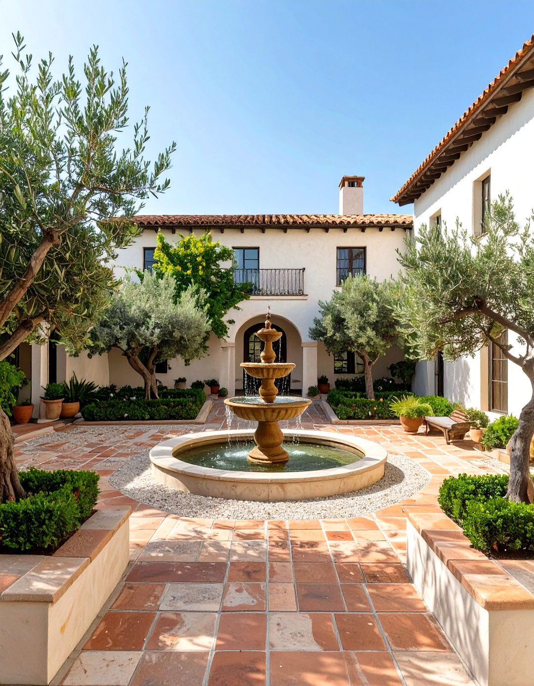 The Mediterranean Inspired Courtyard - 30 curb appeal front yard landscaping ideas