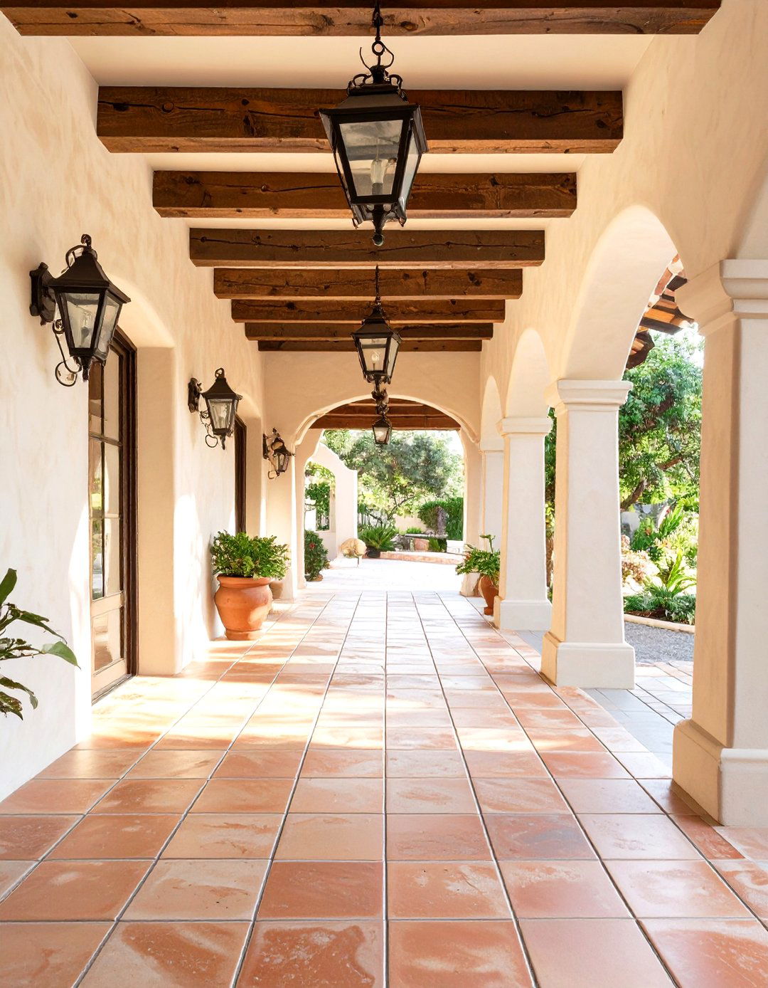 The Mediterranean Inspired Loggia - 30 enclosed breezeway ideas from garage to house