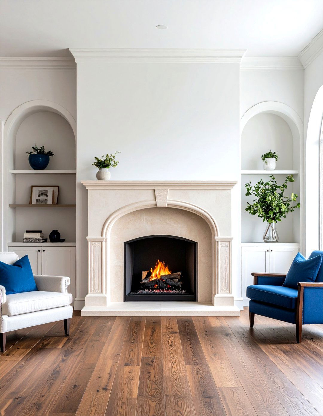 The Mediterranean Plaster Living Room Fireplace - 30 living room fireplace ideas