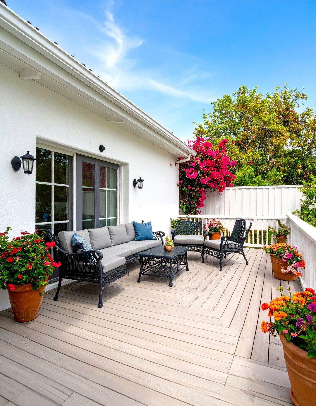 The Mediterranean Stucco Wall - 30 deck privacy screen ideas
