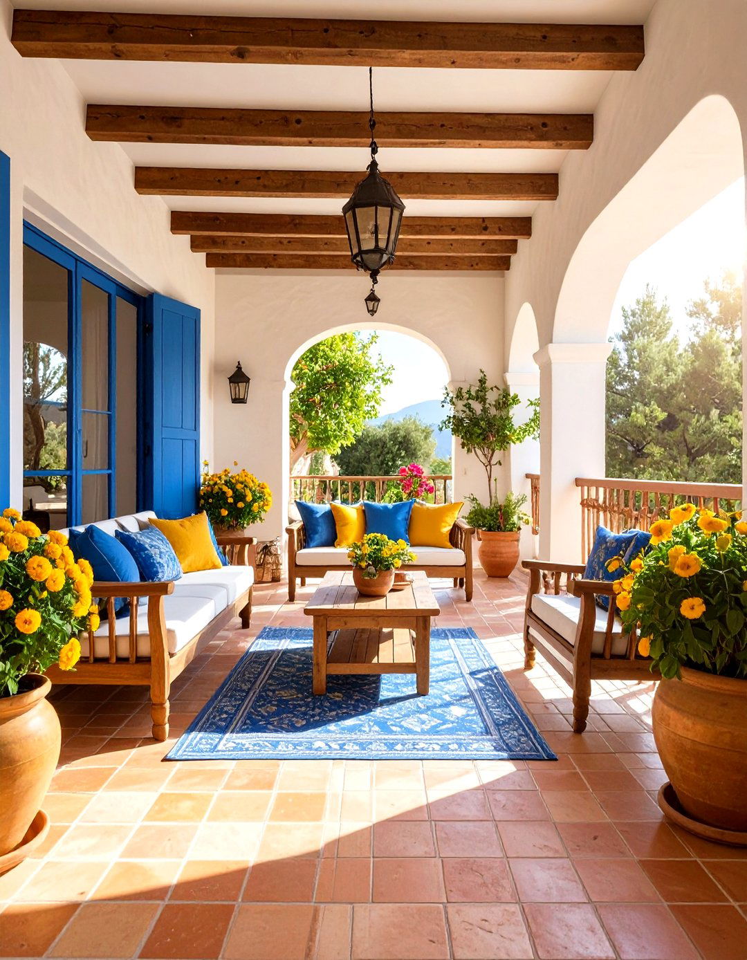The Mediterranean Sun Drenched Porch - 30 enclosed patio ideas