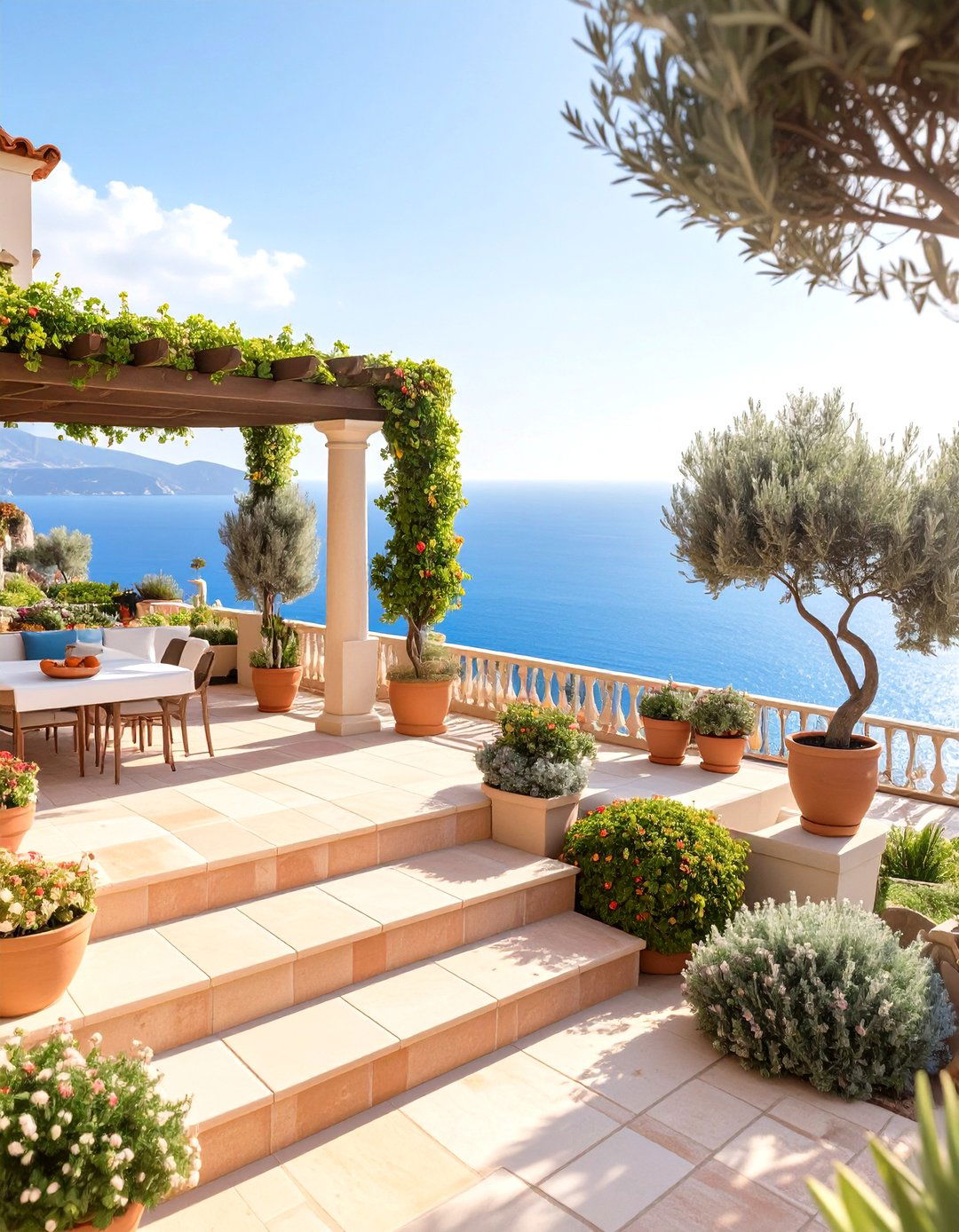 The Mediterranean Terrace Garden - 30 minecraft garden ideas