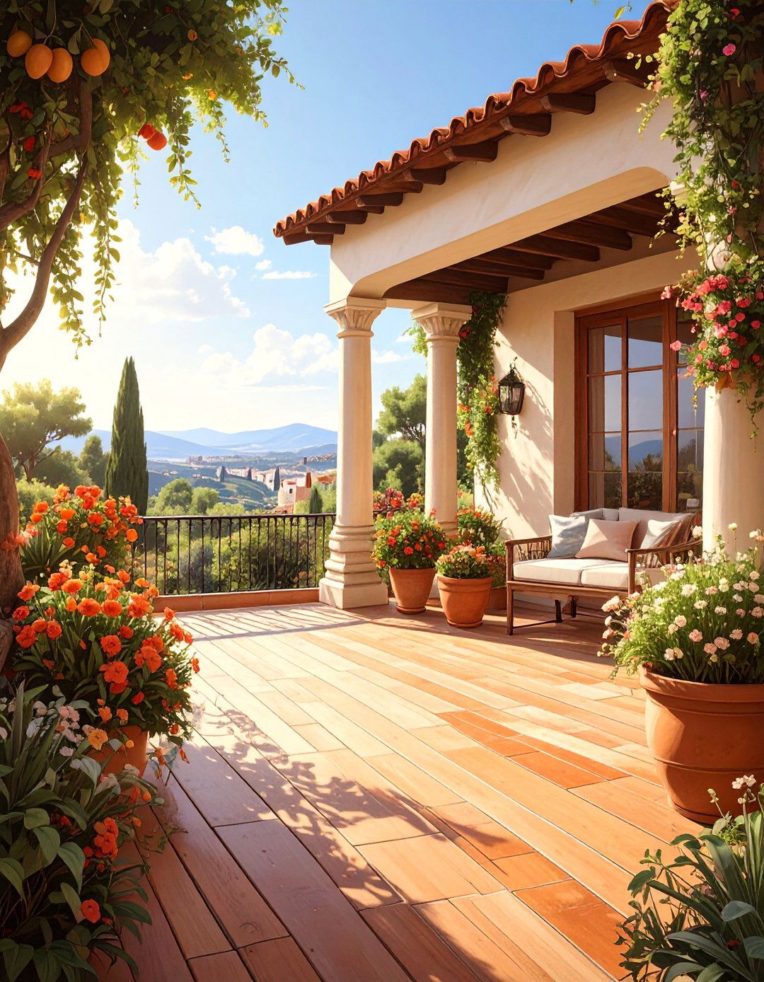 The Mediterranean Terrace Style - 30 deck ideas with roof