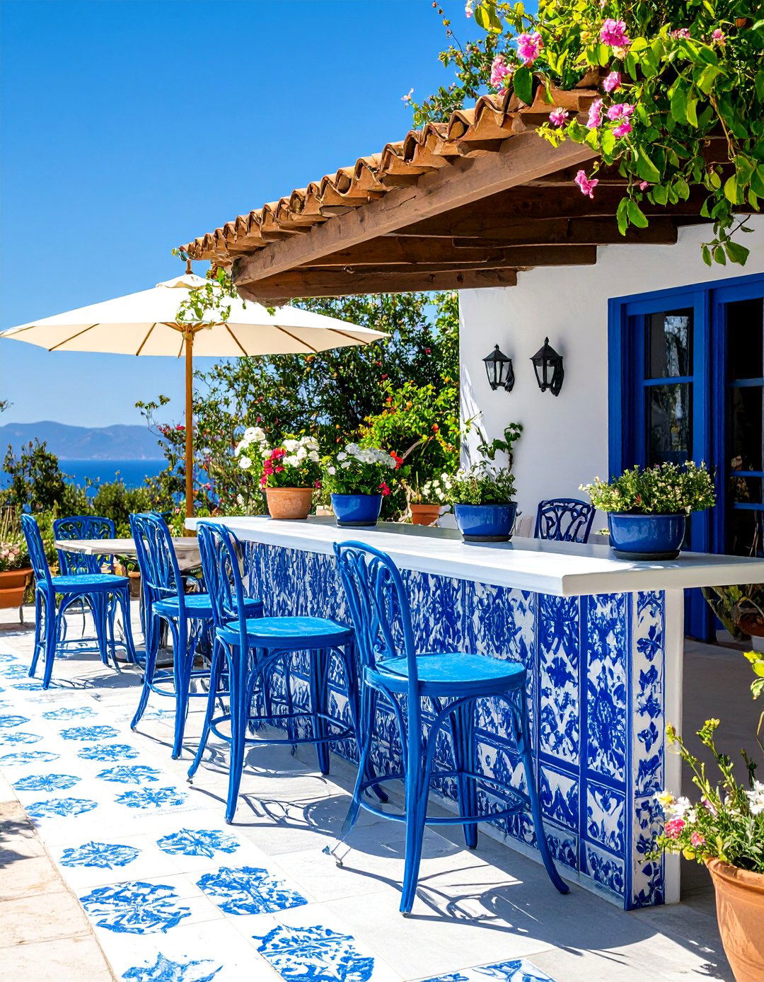 The Mediterranean Tiled Bar - 30 backyard bar ideas