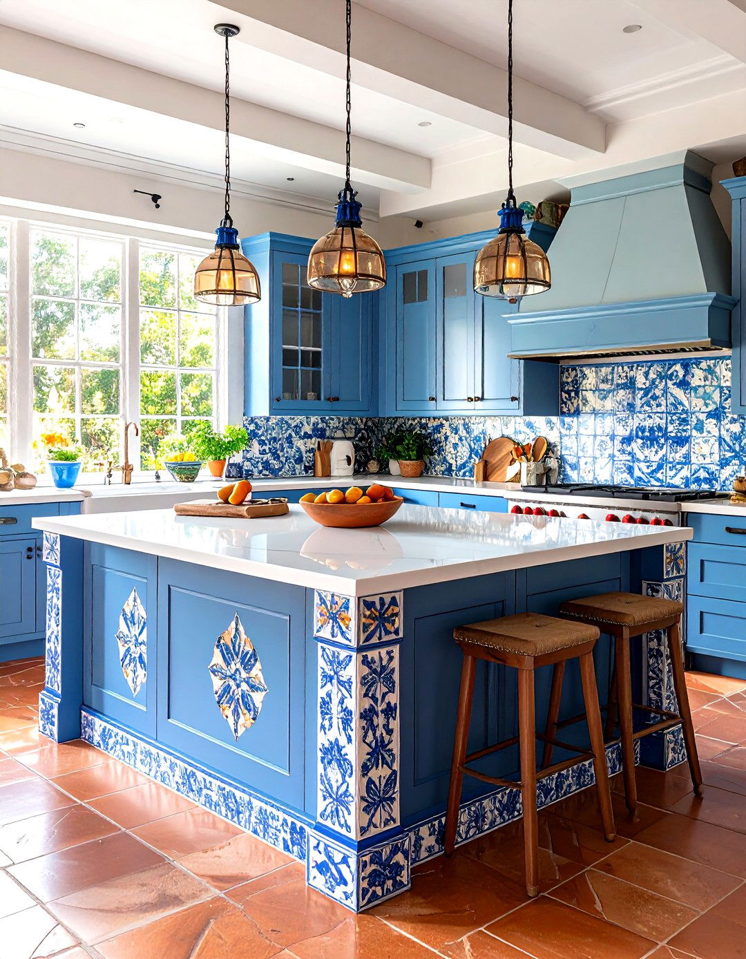 The Mediterranean Tiled Kitchen Island - 30 kitchen islands ideas