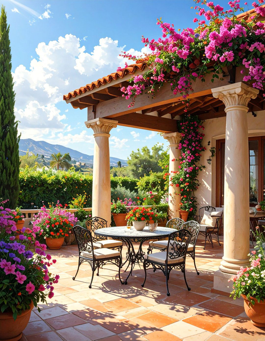 The Mediterranean Tiled Roof Escape - 30 deck canopy ideas