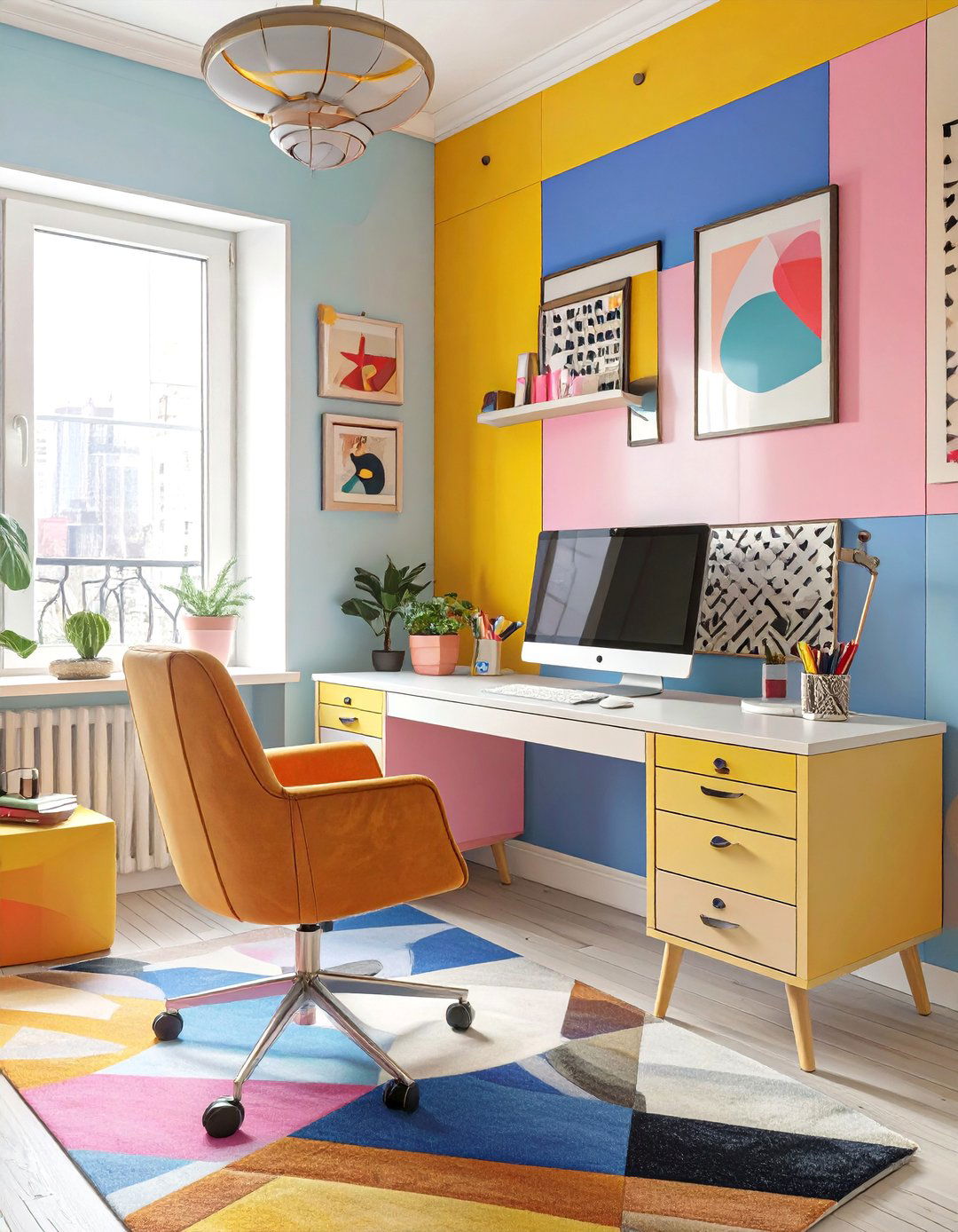 The Memphis Design Inspired Office - 30 at home office ideas