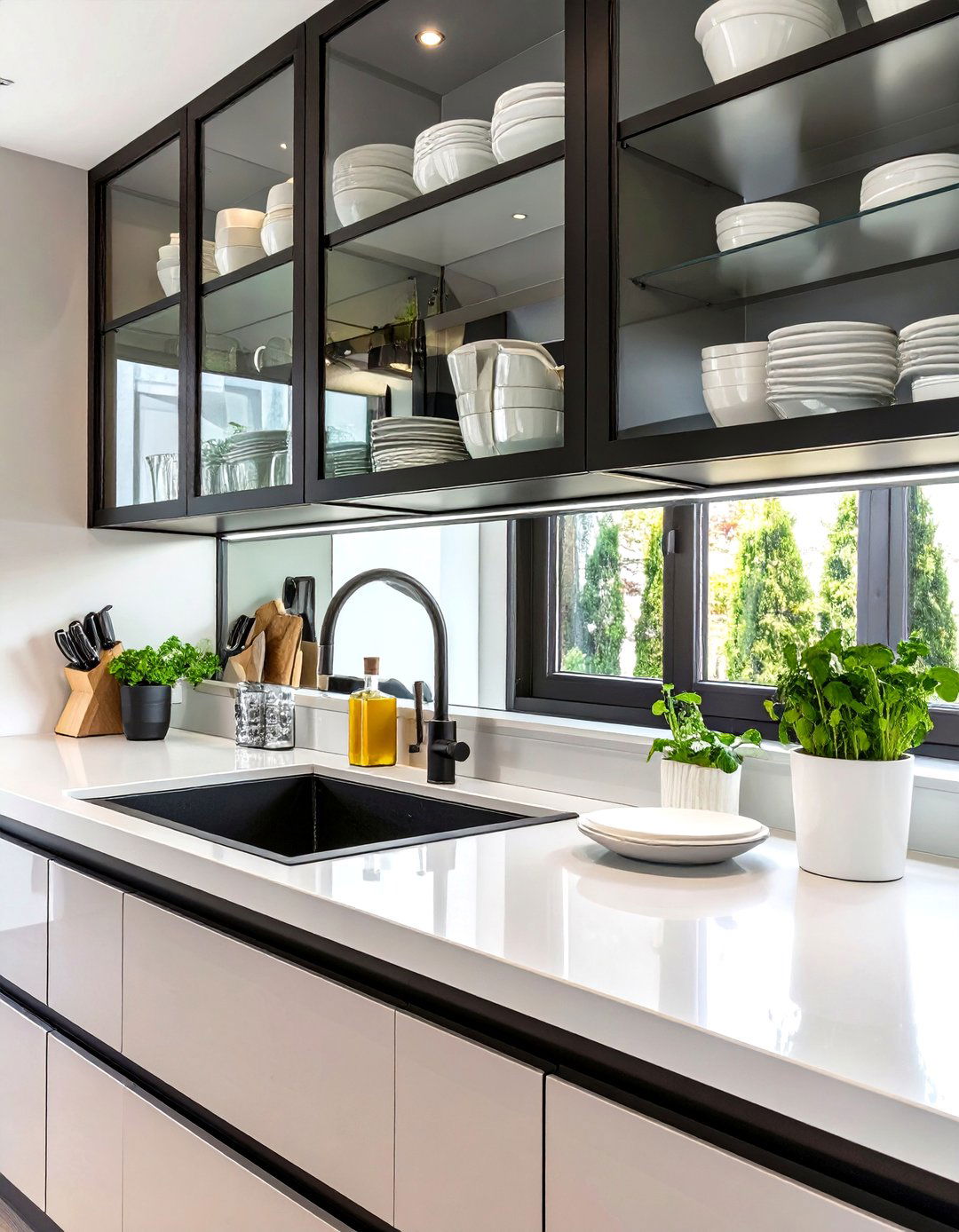 The Metal Framed Glass Cabinet Kitchen - 30 new kitchen designs