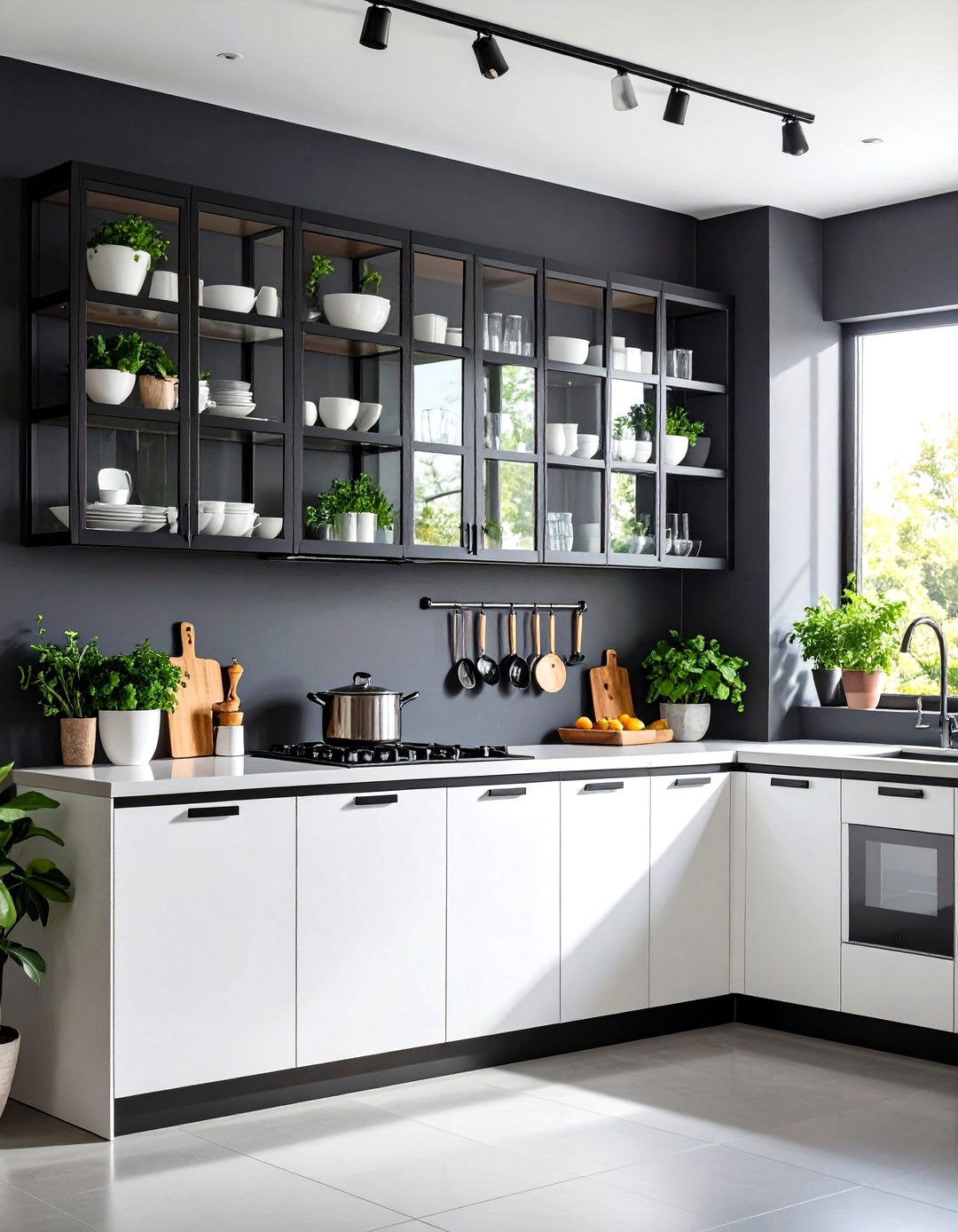 The Metal Framed Glass Cabinet Kitchen - 30 kitchen remodel trends
