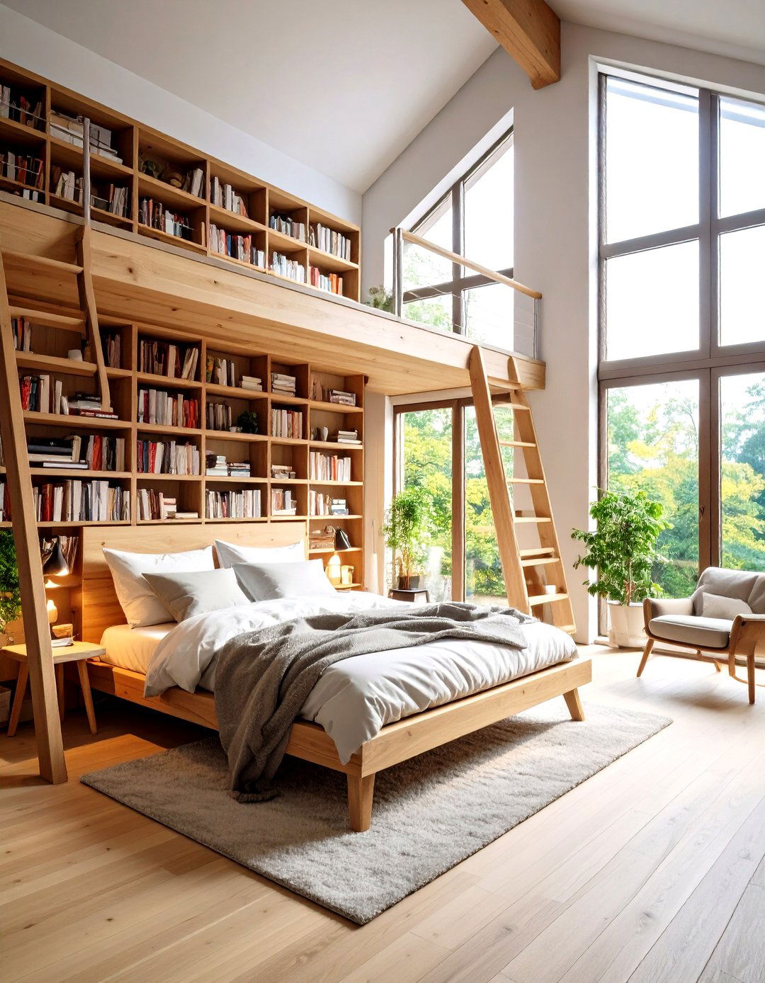 The Mezzanine Library Loft Bedroom - 30 loft bedroom ideas