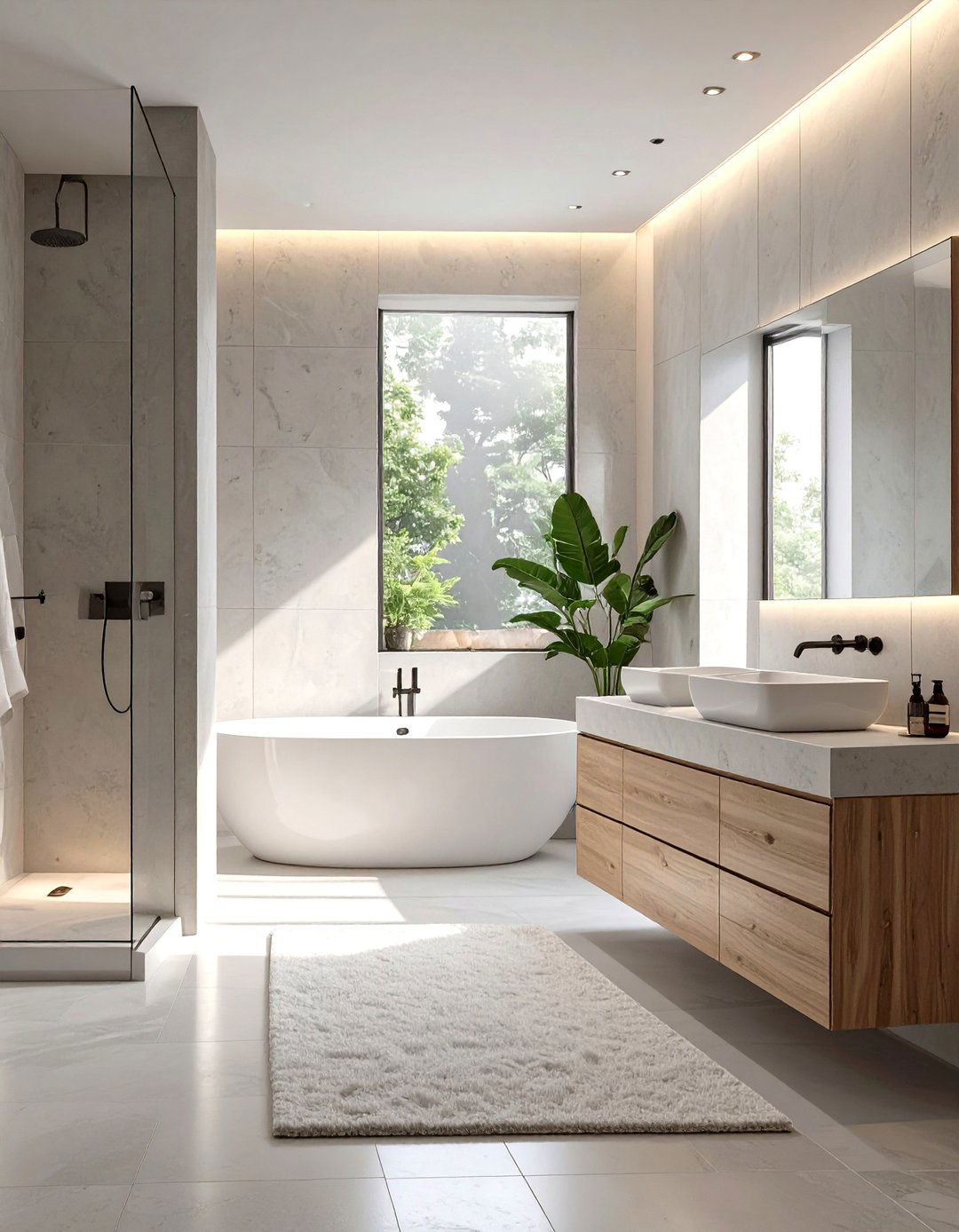 The Micro Cement Minimalist Bathroom - 30 minimalist bathroom ideas