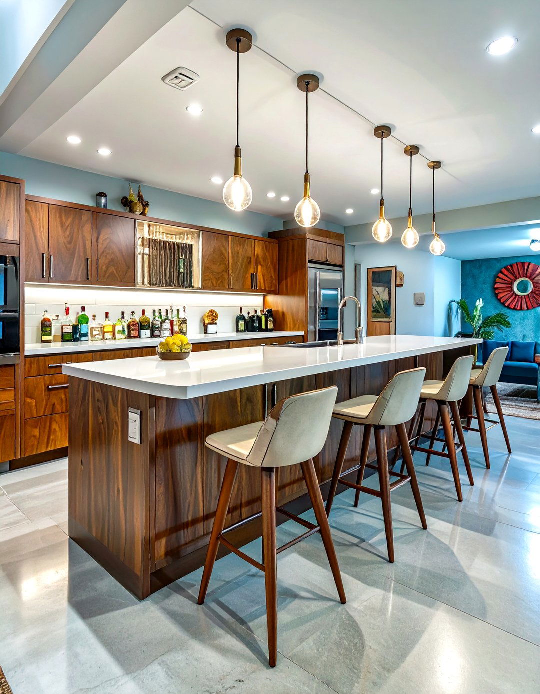 The Mid Century Modern Basement Bar - 30 basement wet bar ideas