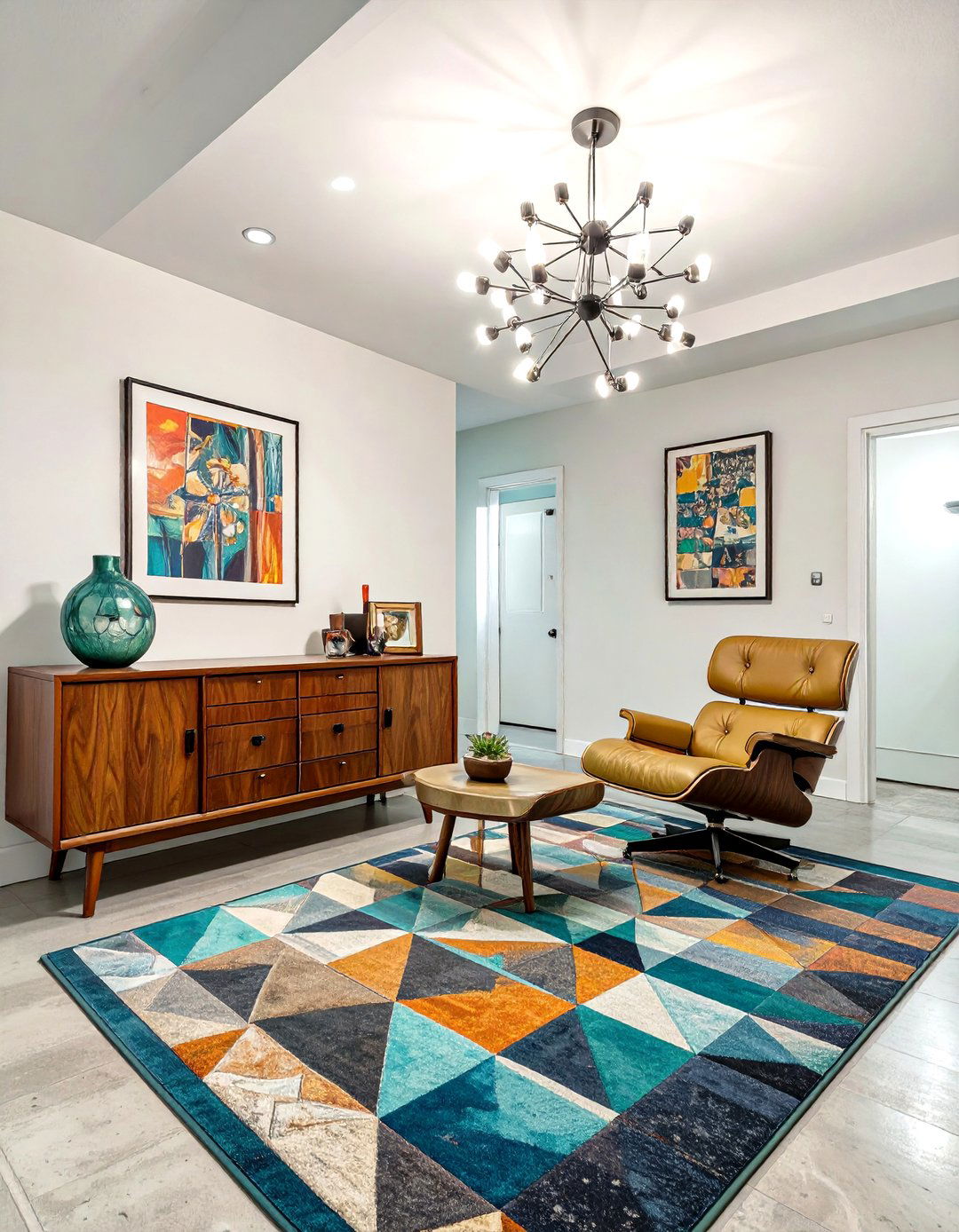 The Mid Century Modern Basement Lounge - 30 basement organization ideas