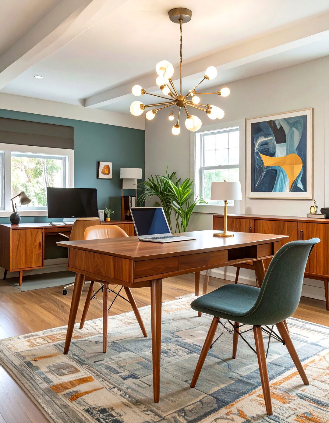 The Mid Century Modern Basement Office - 30 basement office ideas no windows