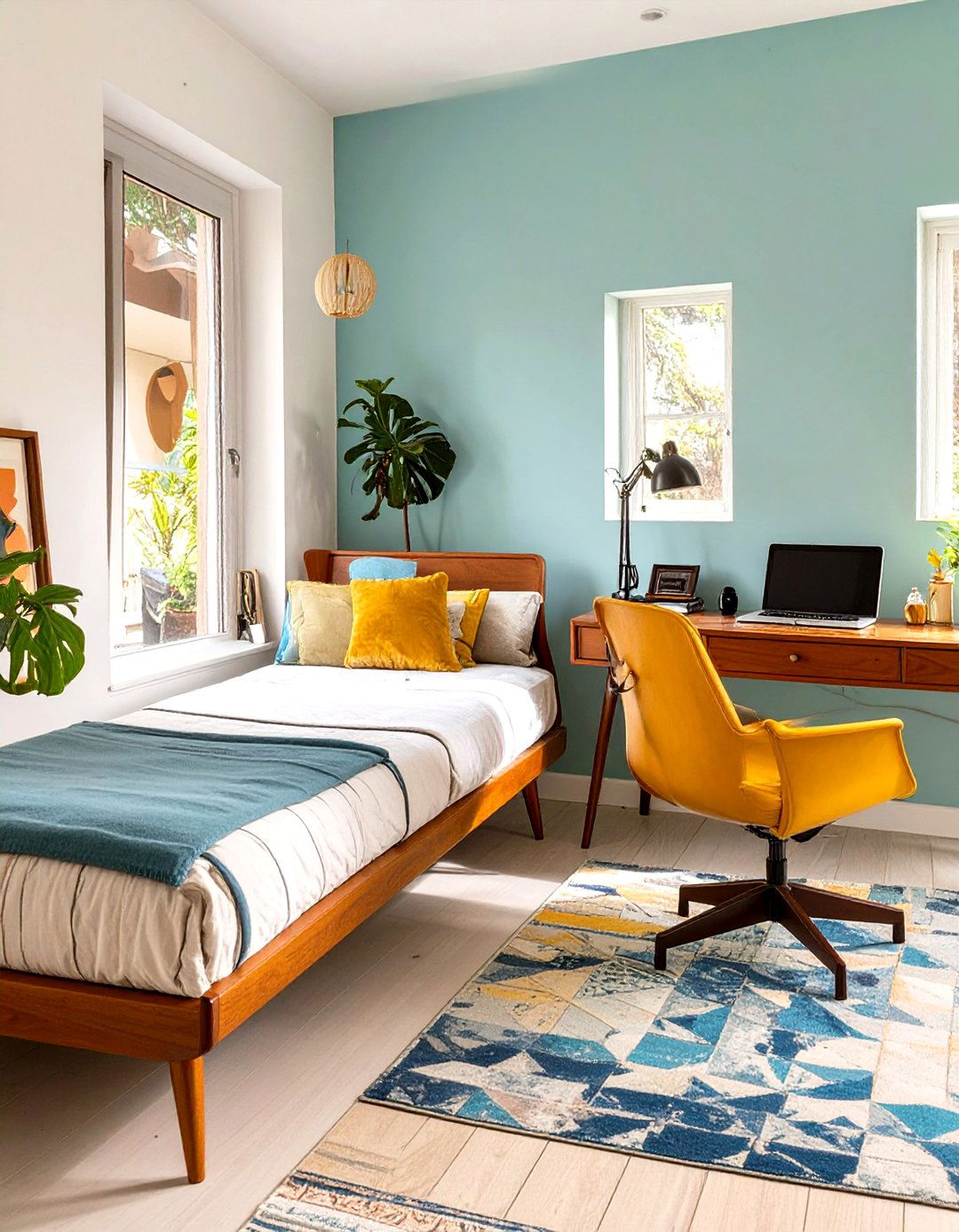 The Mid Century Modern Combo - 30 home office guest room ideas