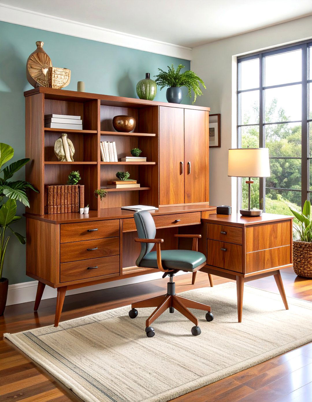 The Mid Century Modern Credenza and Hutch - 30 home office storage ideas
