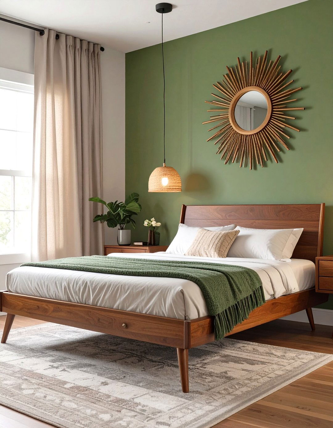 The Mid Century Modern Dark Green Bedroom - 30 dark green bedroom ideas