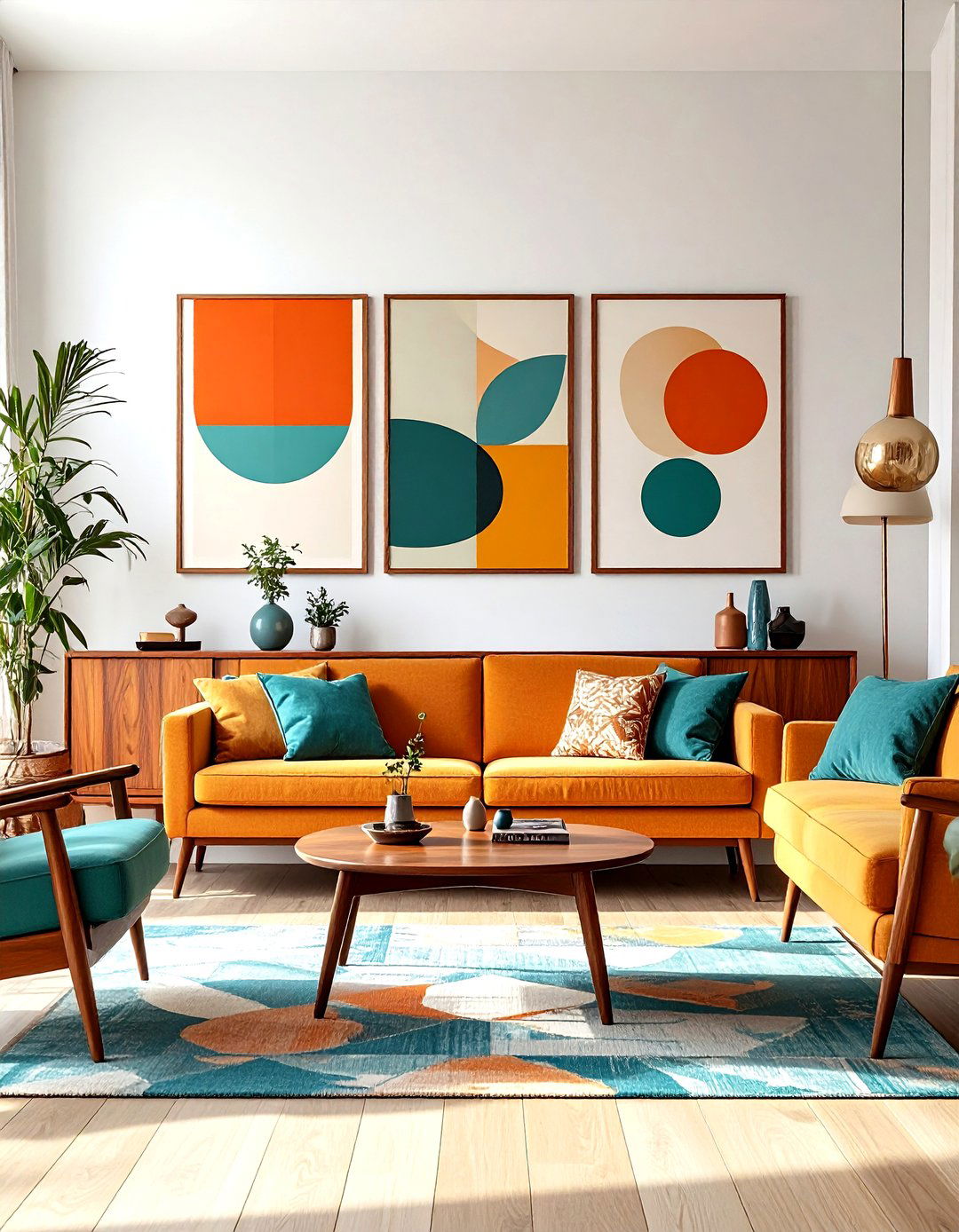 The Mid Century Modern Graphic Print - 30 living room art ideas