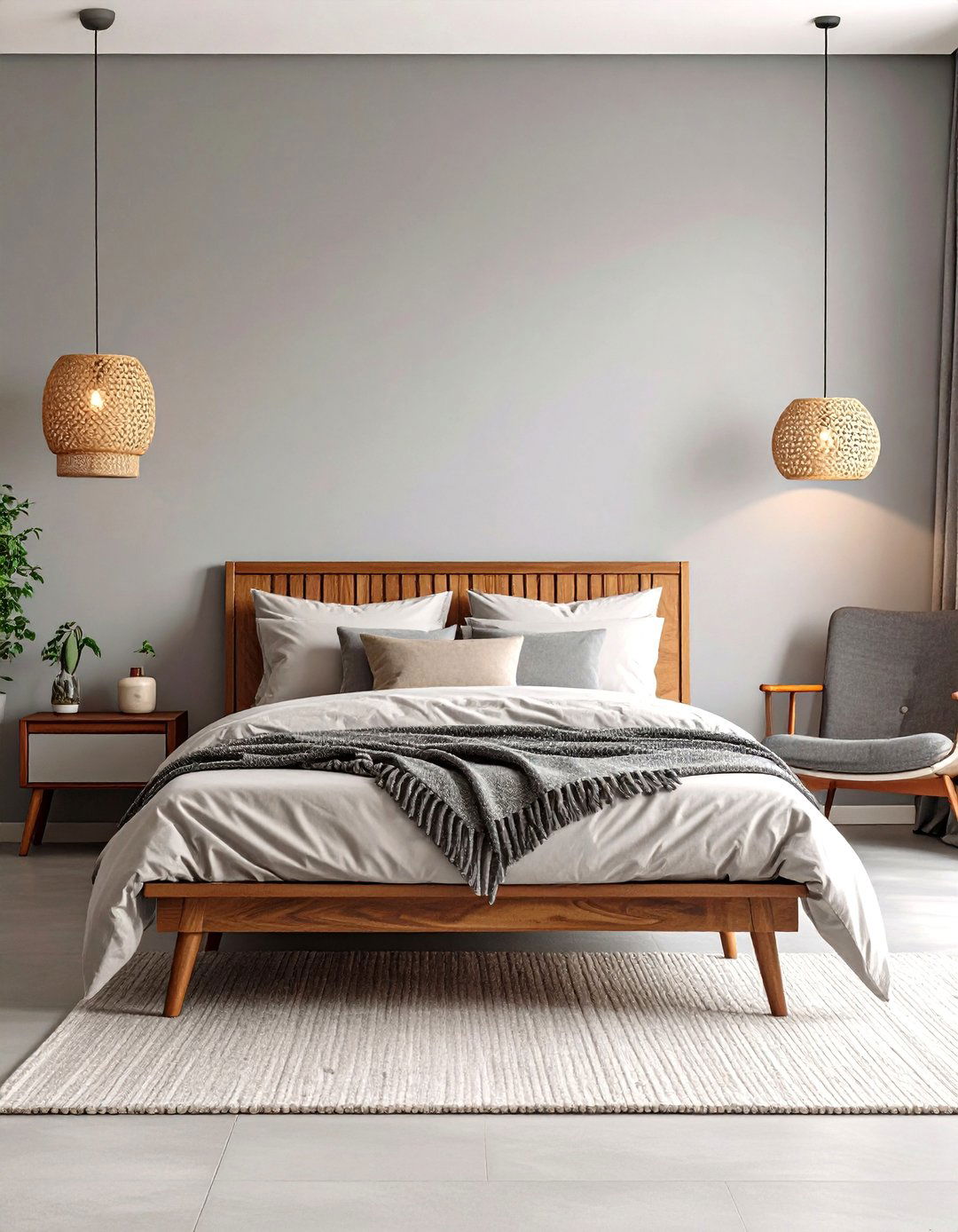 The Mid Century Modern Grey and White Bedroom - 30 grey and white bedroom ideas