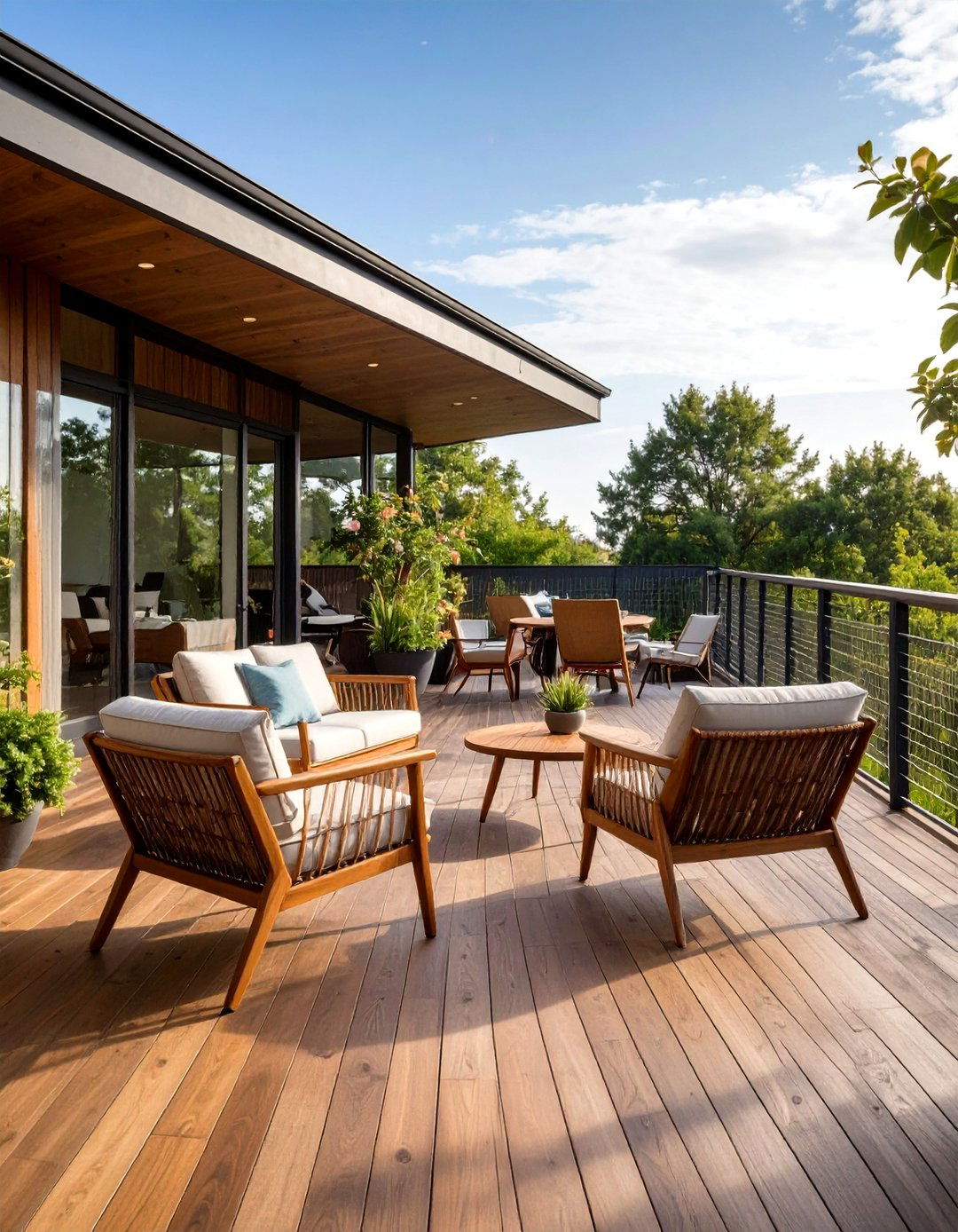 The Mid Century Modern Hog Wire Deck Railing - 30 hog wire deck railing ideas