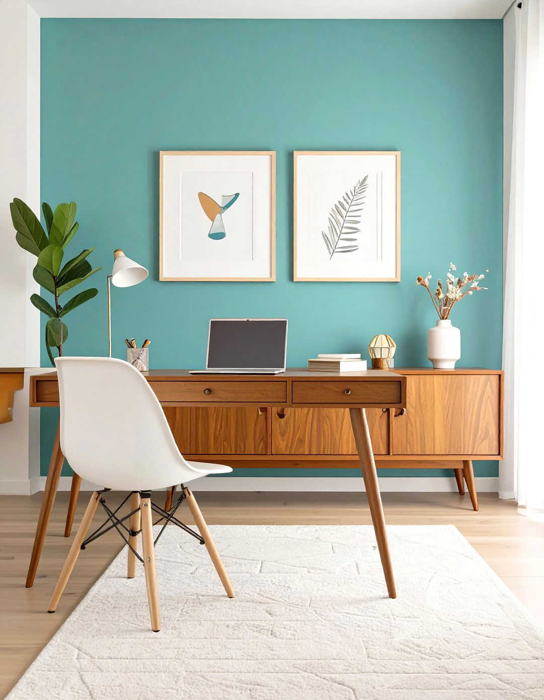 The Mid Century Modern Home Office - 30 home office organization ideas