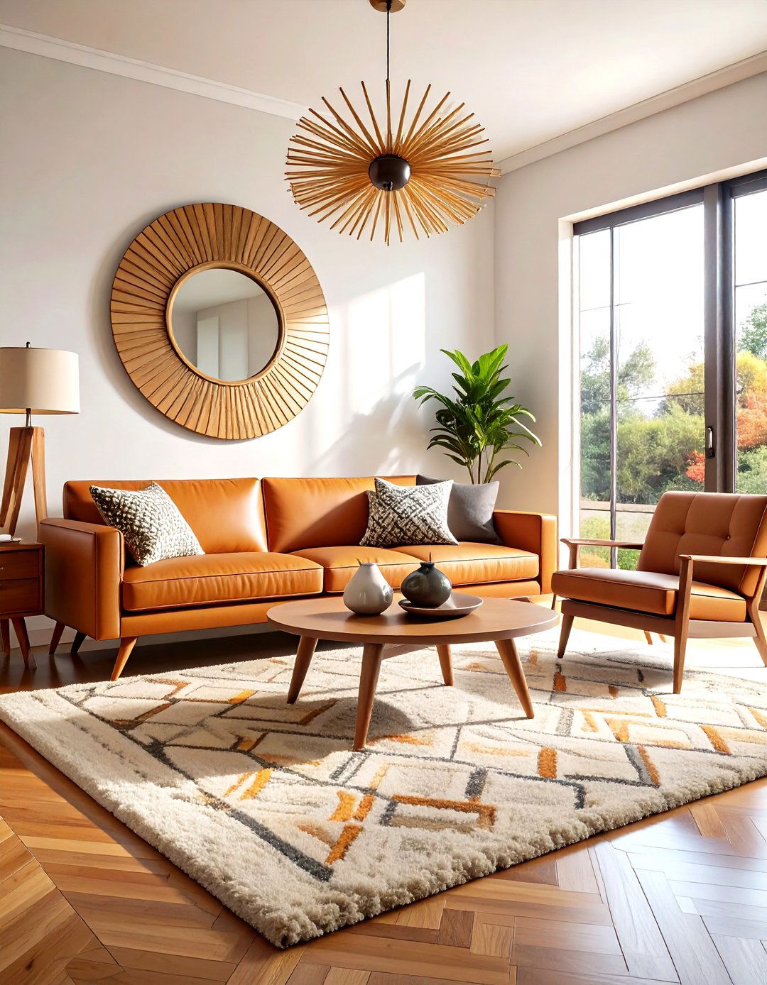 The Mid Century Modern Living Room - 30 leather couch living room ideas