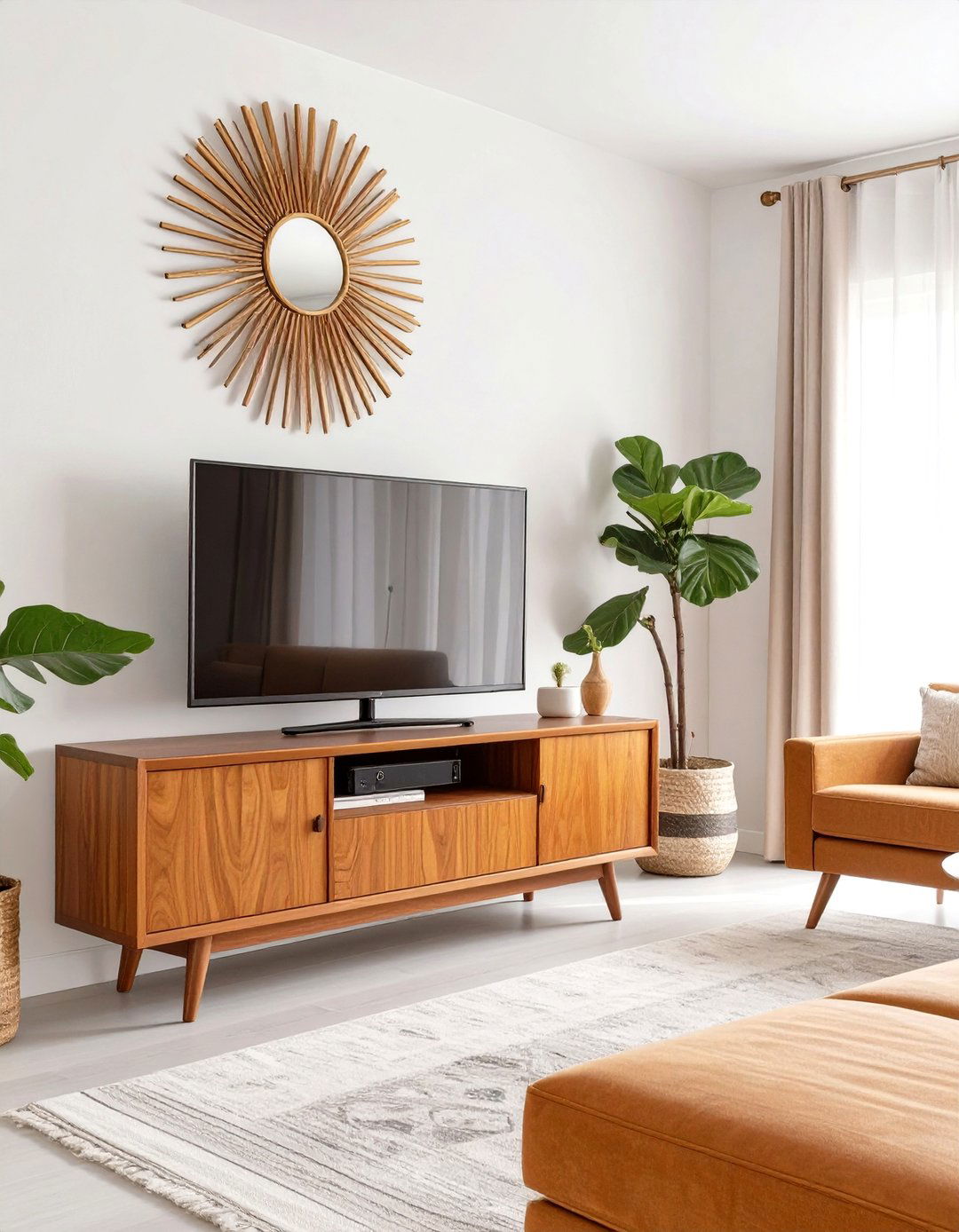 The Mid Century Modern Media Living Room - 30 modern living room ideas with tv