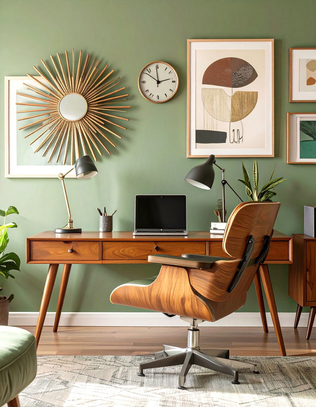 The Mid Century Modern Office - 30 masculine man office ideas