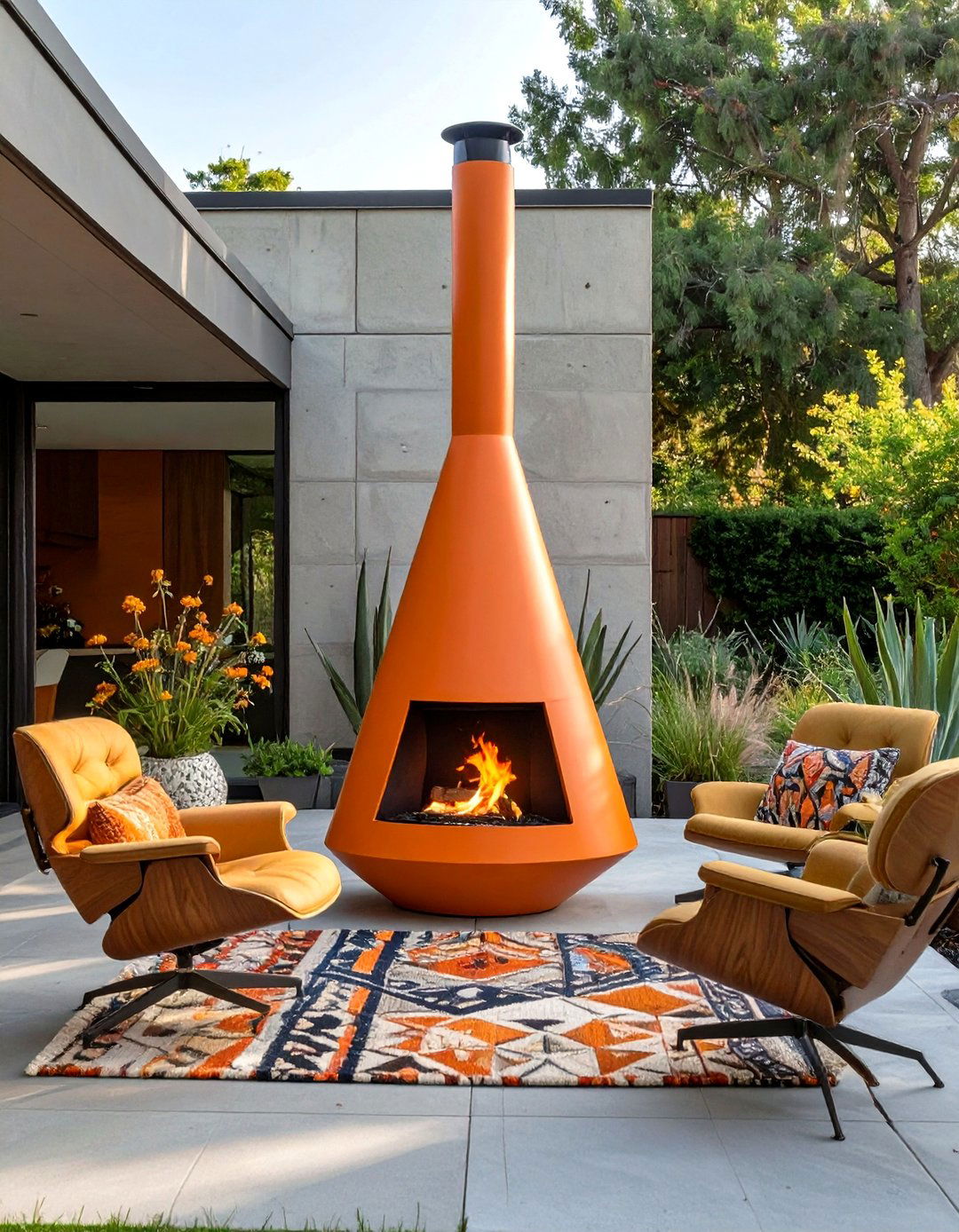 The Mid Century Modern Outdoor Fireplace - 30 modern outdoor fireplace ideas