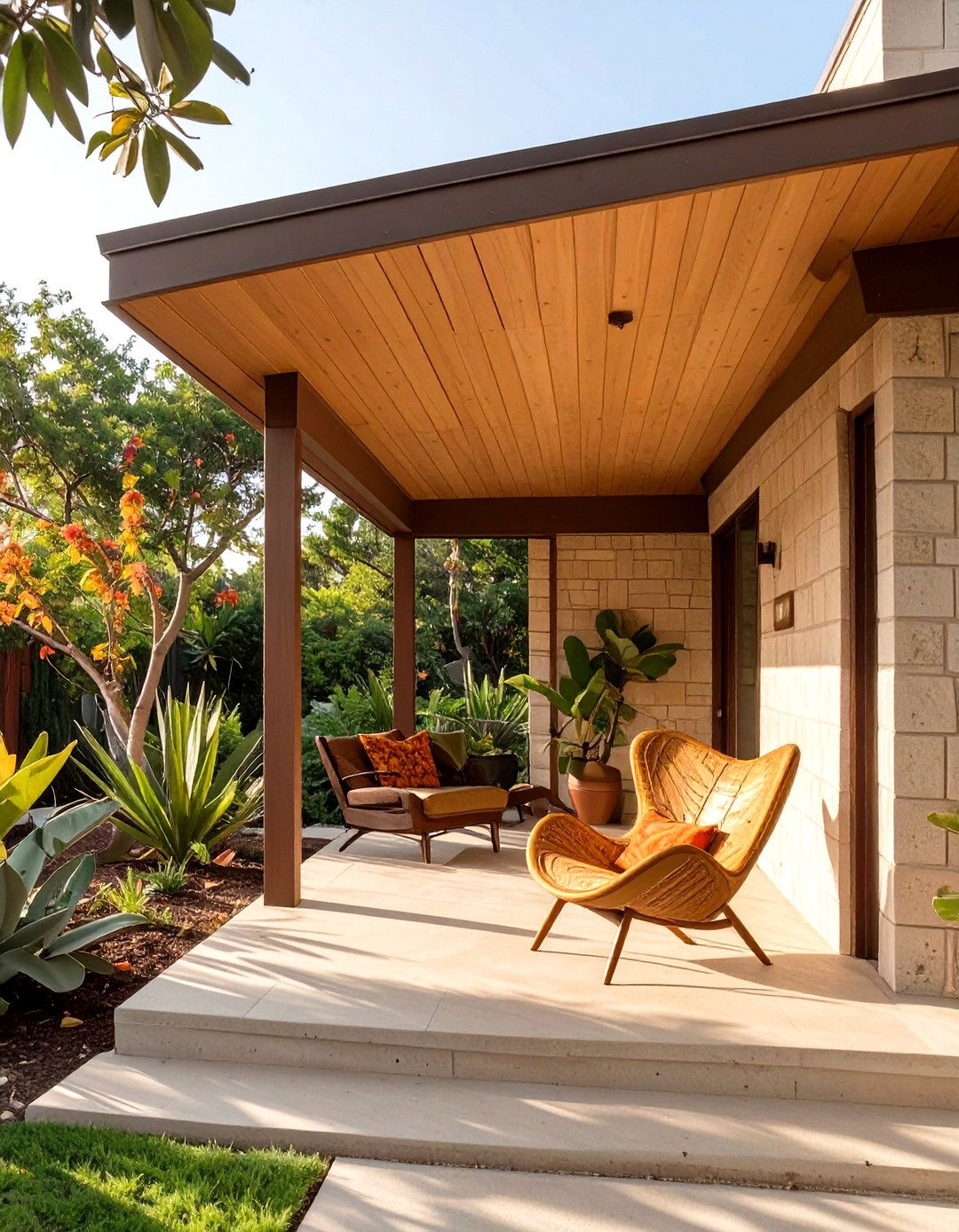 The Mid Century Modern Porch - 30 covered front porch ideas