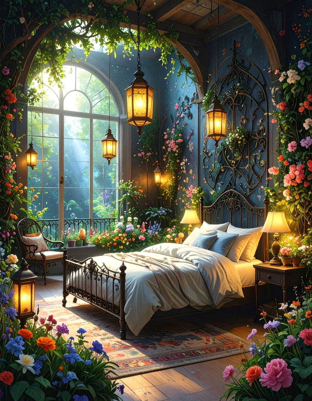 The Midnight Garden Bedroom - 30 dark romantic bedroom ideas