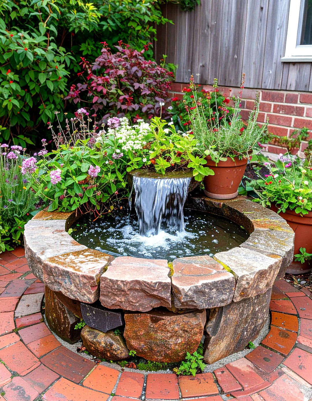 The Millstone Garden Fountain - 30 backyard garden fountain ideas