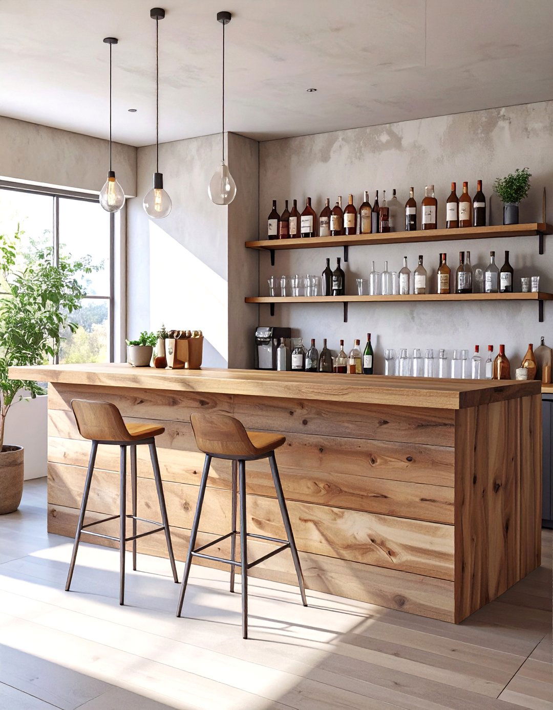 The Minimalist Basement Bar Nook - 30 bar ideas for basement