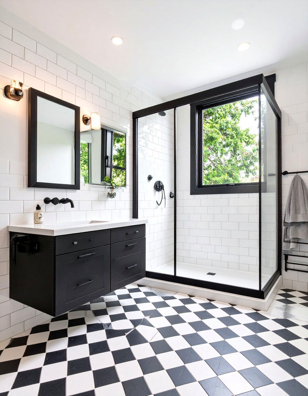 The Minimalist Black and White Bathroom - 30 limited space small bathroom designs with shower