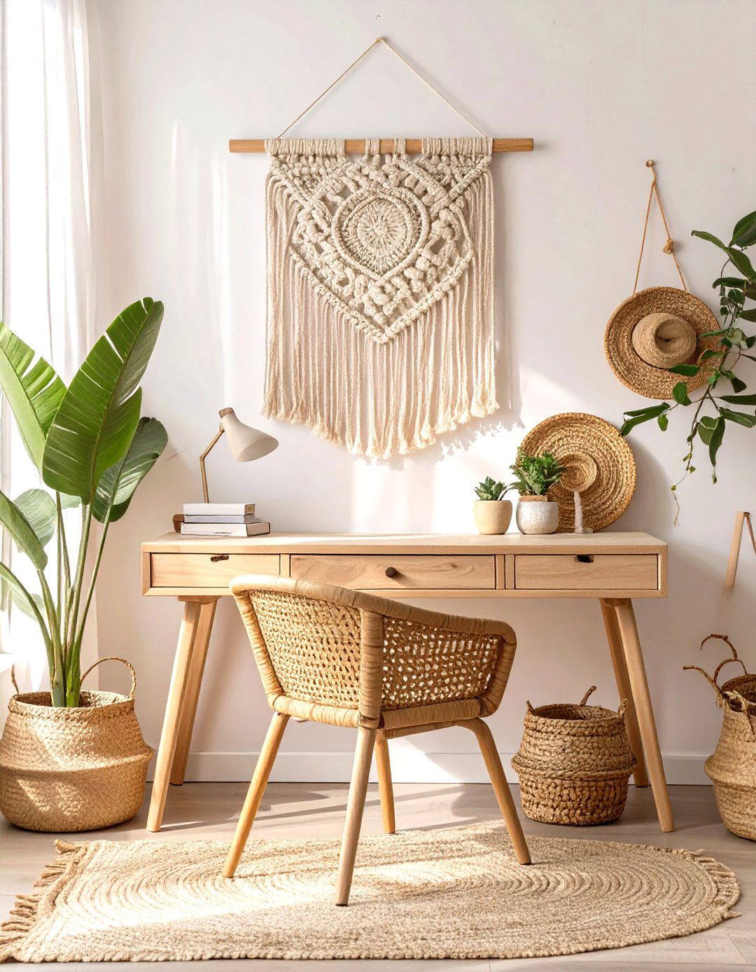 The Minimalist Boho Chic Home Office - 30 modern bohemian interior design ideas