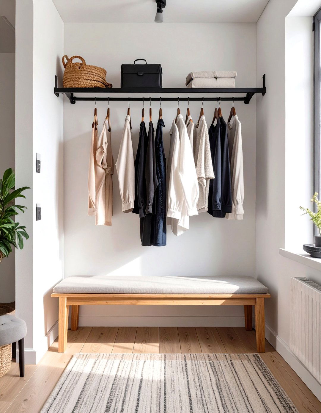 The Minimalist Capsule Wardrobe Nook - 30 closet ideas for small spaces