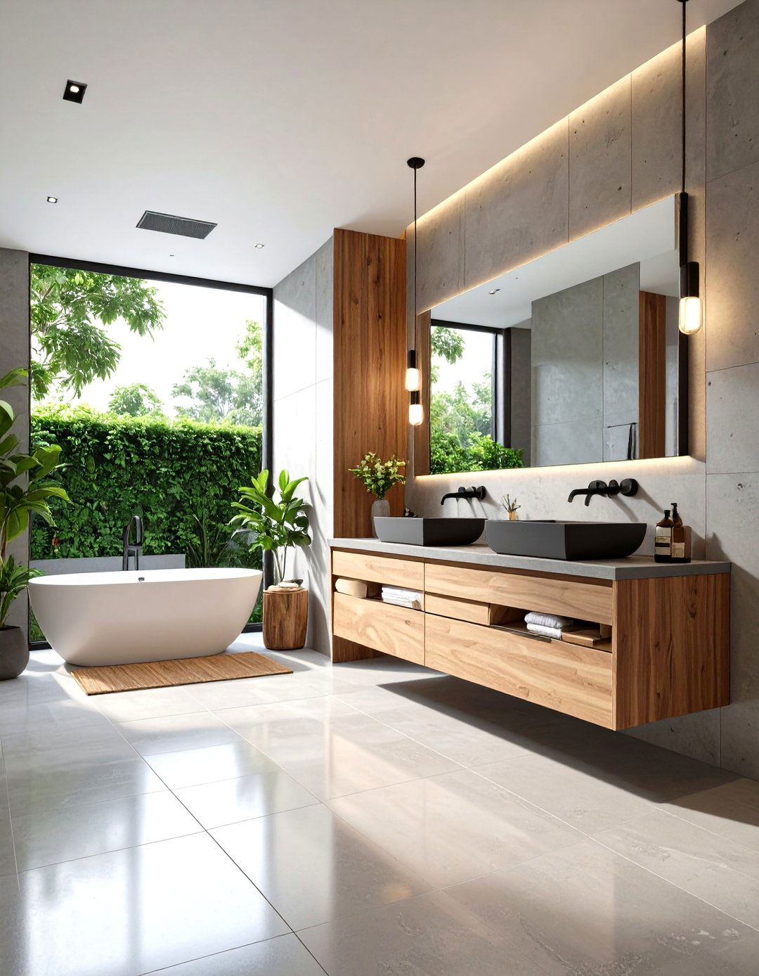 The Minimalist Concrete Bathroom - 30 large bathroom ideas