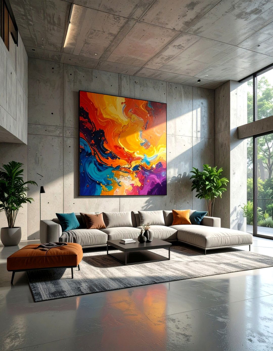 The Minimalist Concrete Wall - 30 man cave wall ideas