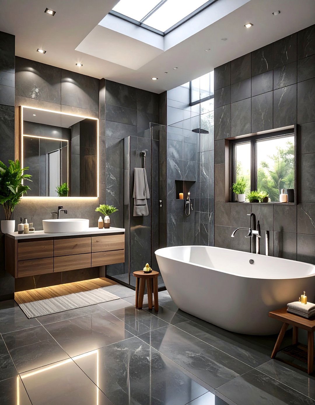 The Minimalist Dark Bathroom - 30 dark bathroom ideas