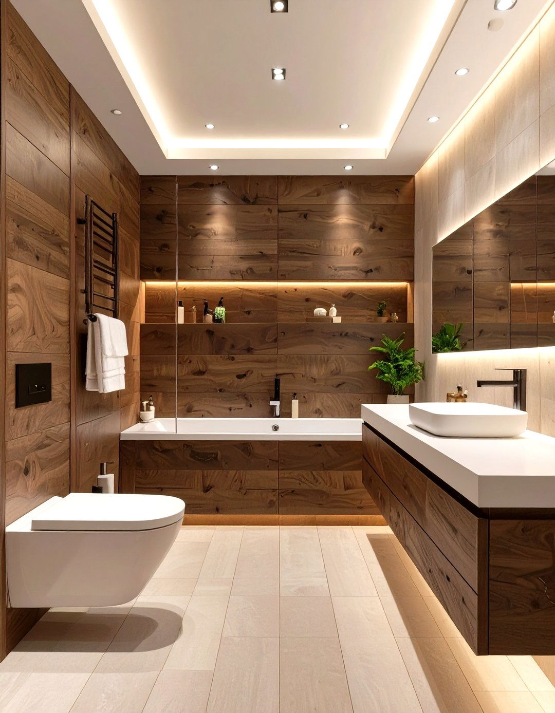 The Minimalist Dark Wood Bathroom - 30 moody bathroom ideas