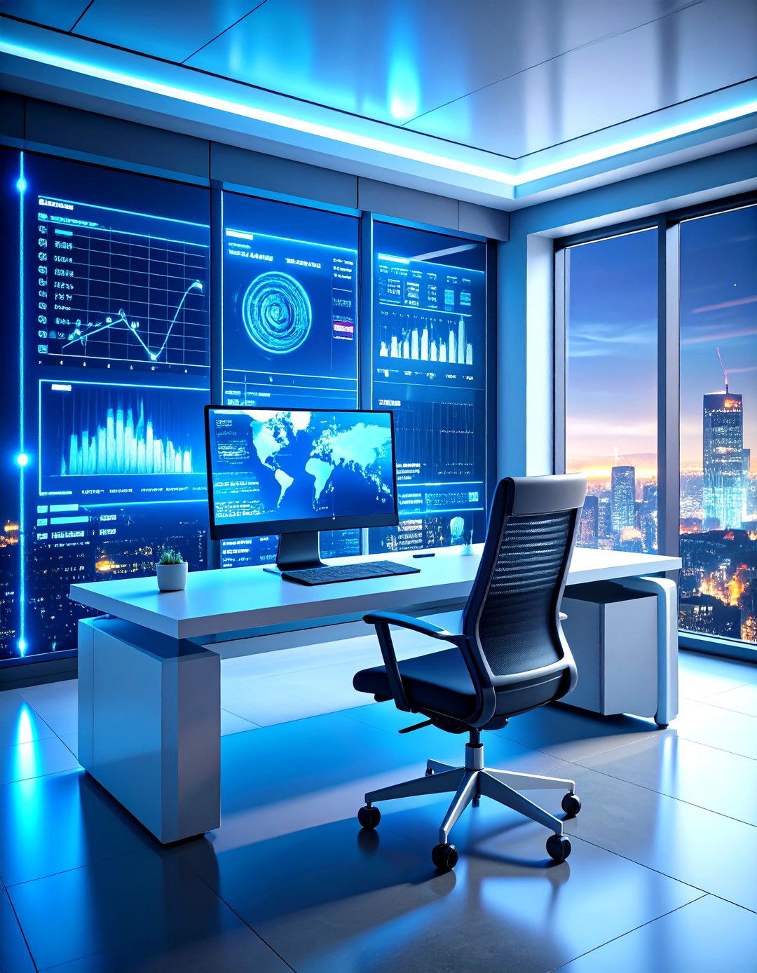 The Minimalist Data Driven Workspace - 30 futuristic interior design ideas