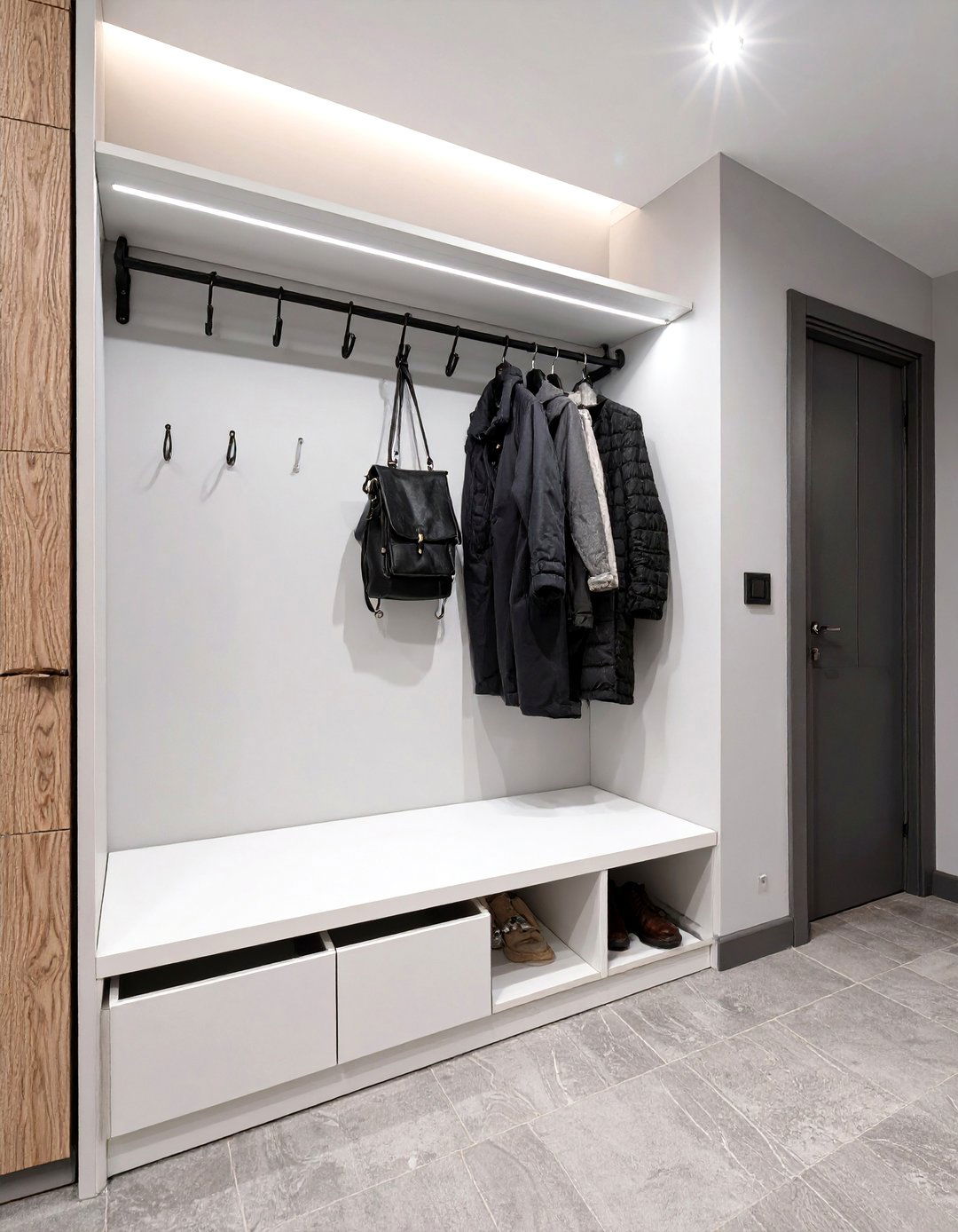 The Minimalist Entryway Closet - 30 coat closet ideas